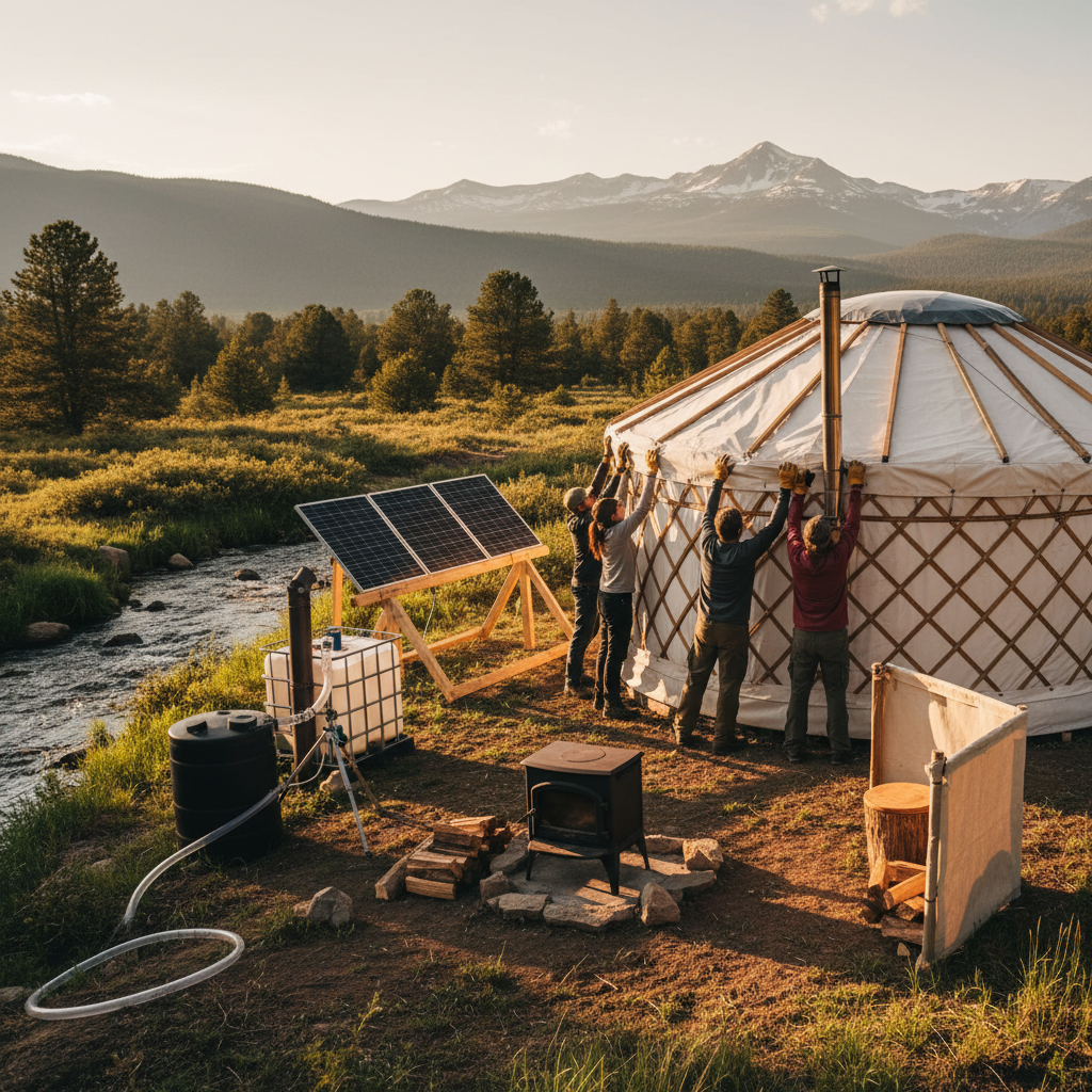 How to Set Up an Off-Grid Yurt: Power, Water, Heat, and Waste