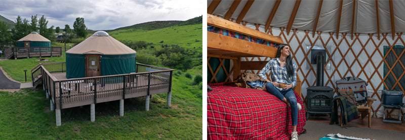 Yurt exterior and interior views