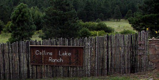 Collins Lake Ranch entrance sign