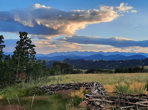 Mountain landscape at sunset