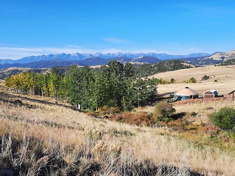 Open landscape with mountains in the distance