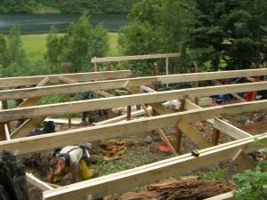Building the deck for the yurt Building the deck for the yurt