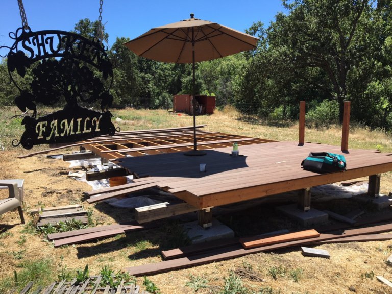 Outdoor platform and shade canopy