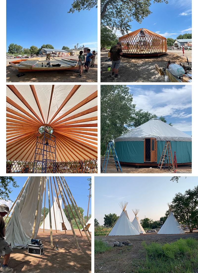 Yurt frame assembly and completed structures