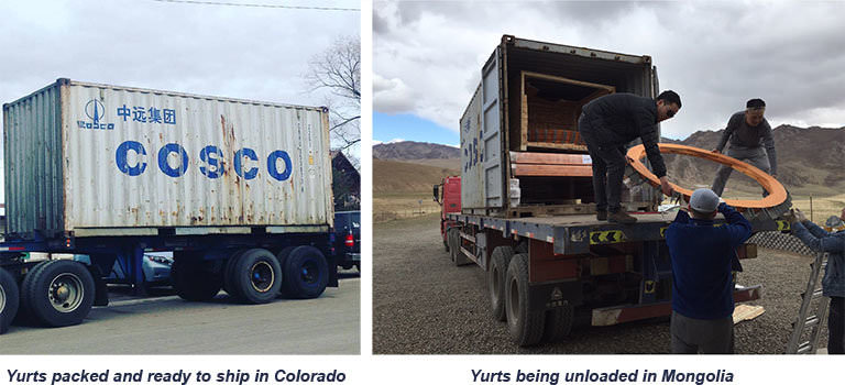 Yurt delivery trailer and yurt loading equipment