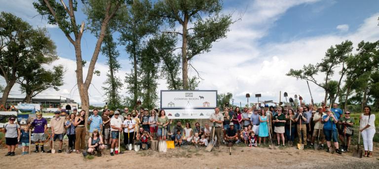 Group gathered for a groundbreaking celebration