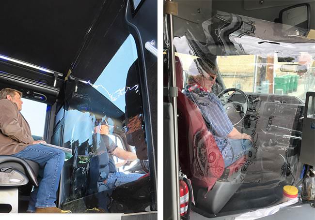 Fabric partition inside a vehicle