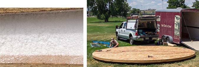 Insulated deck panel and circular yurt platform